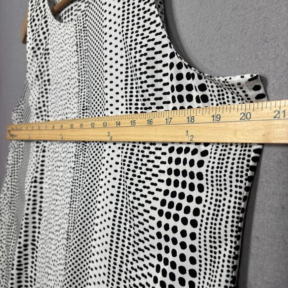 Van Heusen Graphic Stripe Top L Black White Sleeveless Modern Graphic Minimalist - Picture 7 of 7